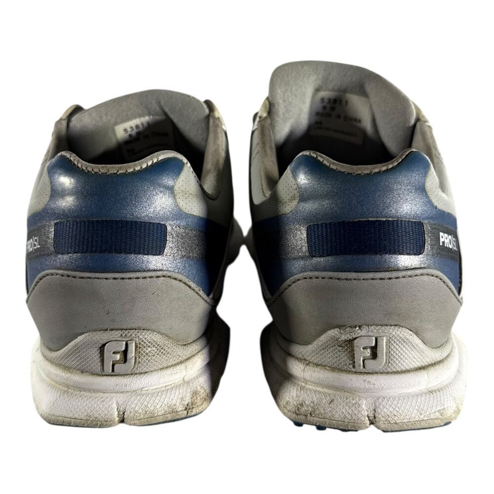FootJoy Pro SL Shoes Men’s 8 M Golf Cleats White Leather Athletic Low Oxford - Picture 5 of 10